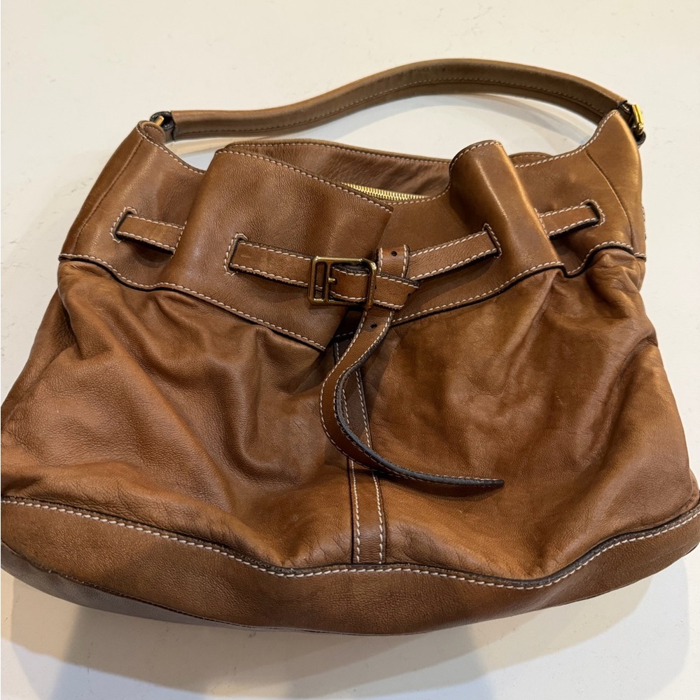 Burberry Brown Leather Shoulder Bag